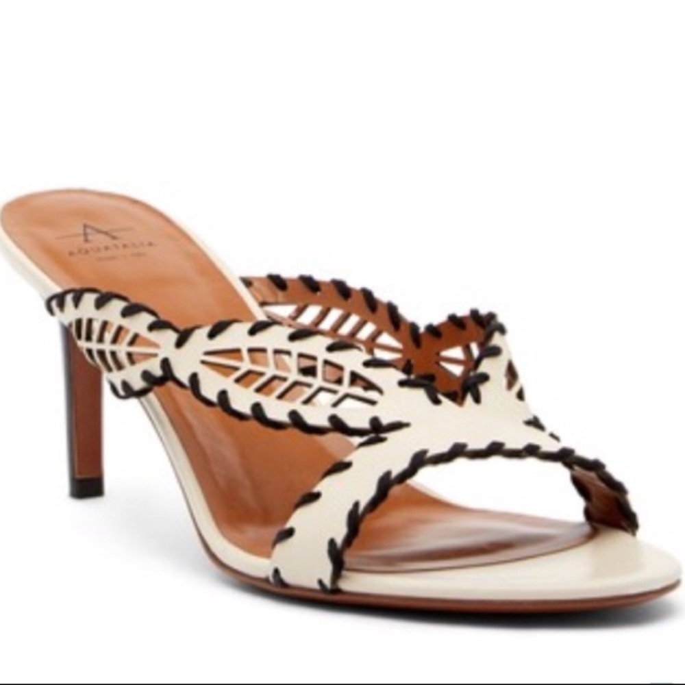 Aquatalia Laser-Cut Whipstiched Sandals